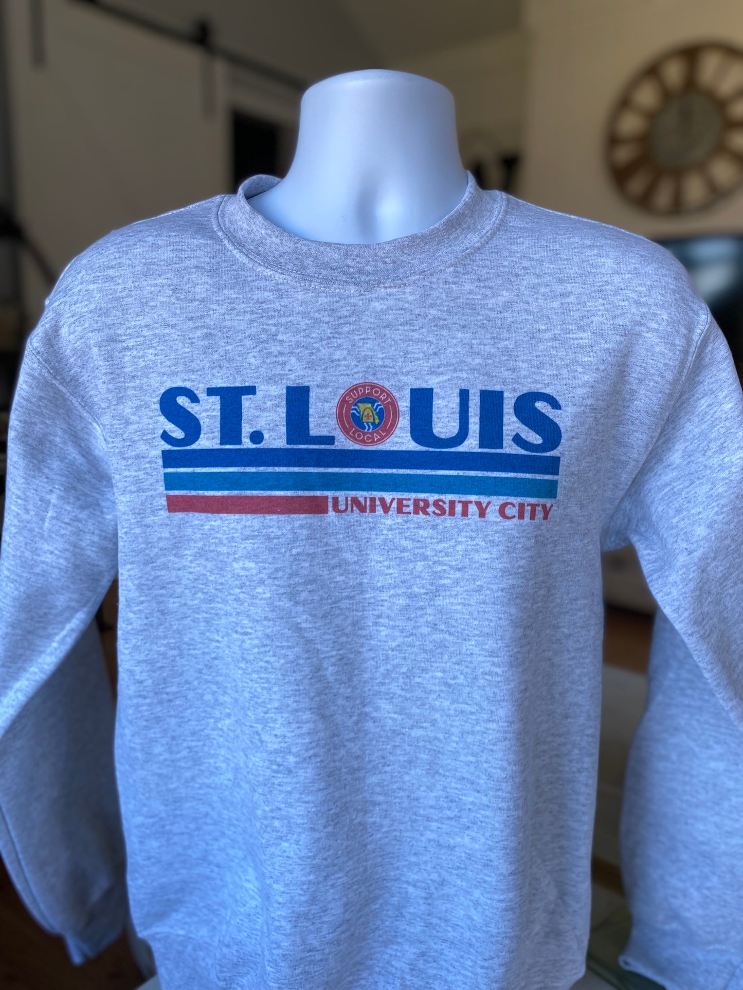 St. Louis UNIVERSITY CITY Sweatshirt - apparel to spread the St. Louis Support Local message in STL community neighborhoods.