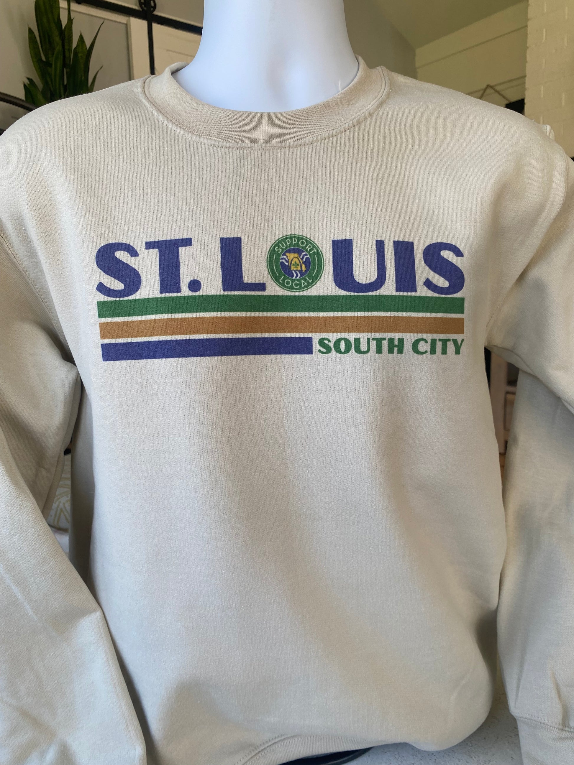 St. Louis SOUTH CITY Sweatshirt - apparel to spread the St. Louis Support Local message in STL community neighborhoods.