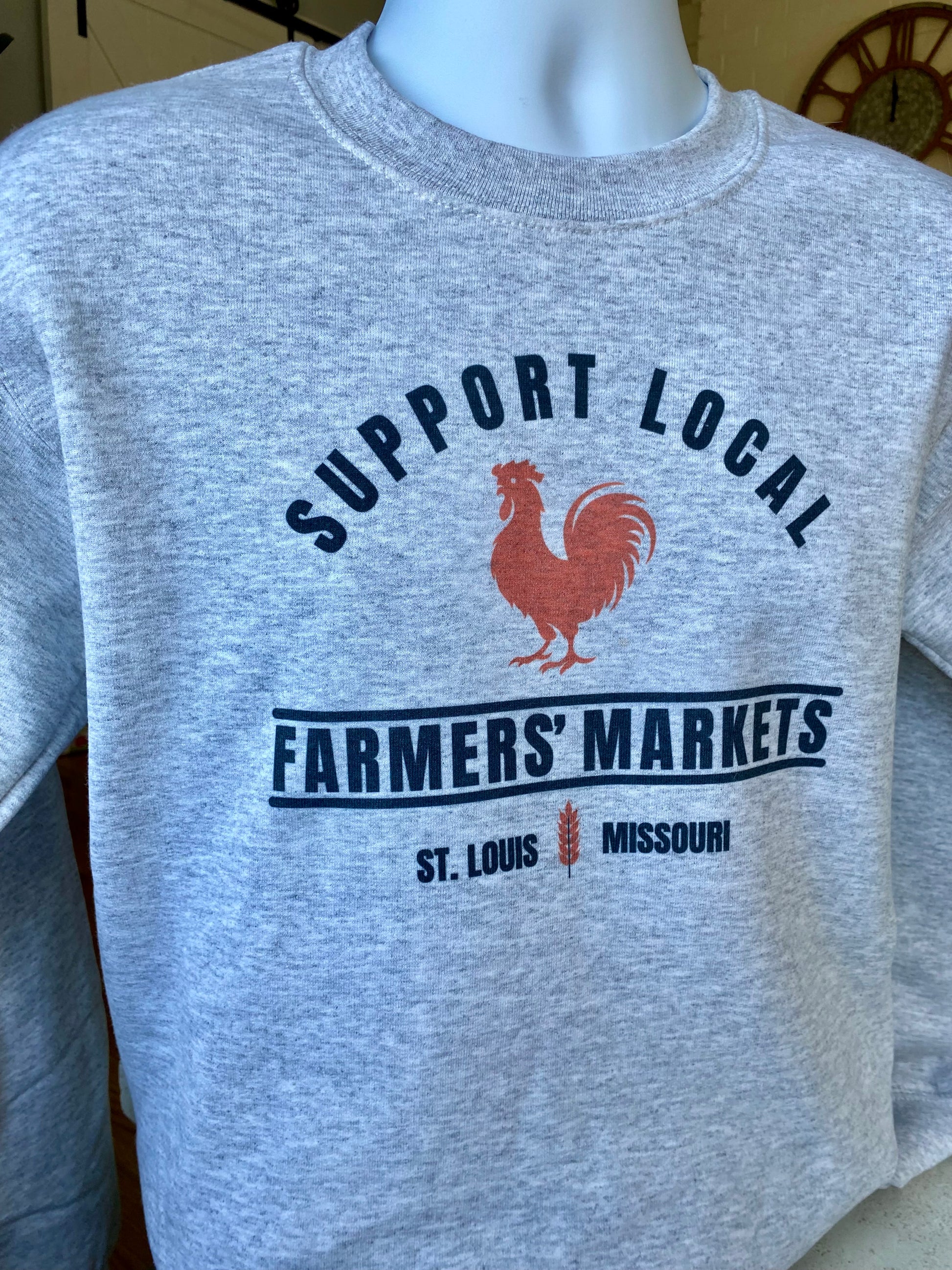 St. Louis Sweatshirt - apparel to spread the important message to Support Local Farmers Markets in the STL community. 