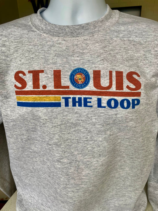 St. Louis THE DELMAR LOOP Sweatshirt - apparel to spread the St. Louis Support Local message in STL community neighborhoods.