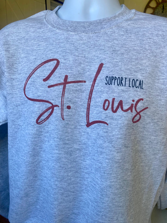 St. Louis Simple Sweatshirt - apparel to spread the St. Louis Support Local message in STL community neighborhoods.