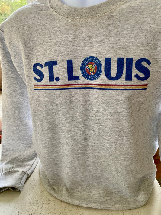 St. Louis Sweatshirt - minimalist apparel to spread the St. Louis Support Local message in STL community neighborhoods.